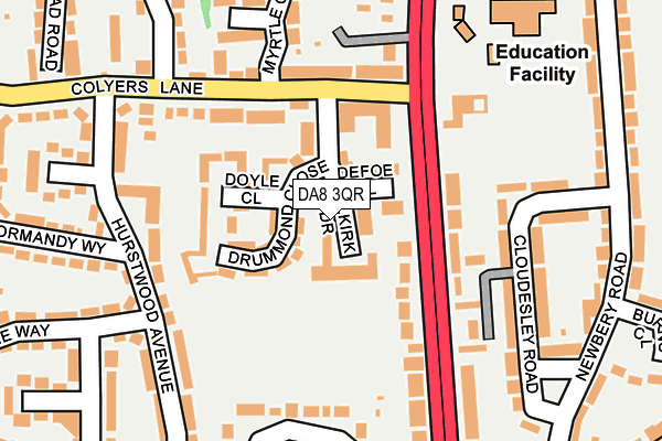 DA8 3QR map - OS OpenMap – Local (Ordnance Survey)