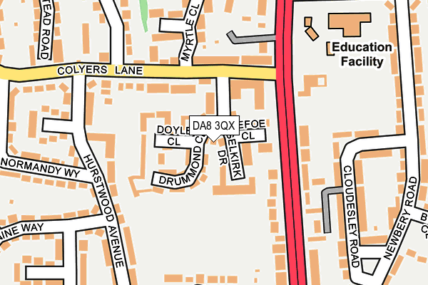 DA8 3QX map - OS OpenMap – Local (Ordnance Survey)