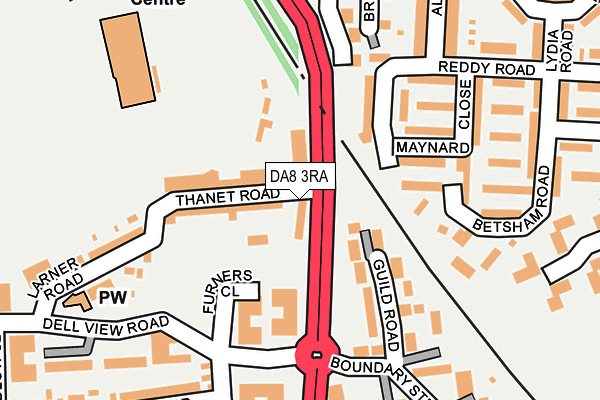 DA8 3RA map - OS OpenMap – Local (Ordnance Survey)