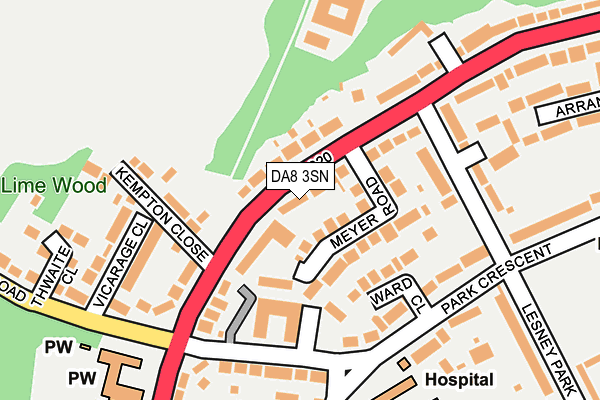 DA8 3SN map - OS OpenMap – Local (Ordnance Survey)
