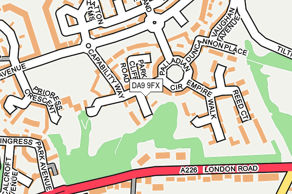 DA9 9FX map - OS OpenMap – Local (Ordnance Survey)