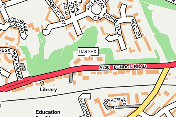DA9 9HX map - OS OpenMap – Local (Ordnance Survey)