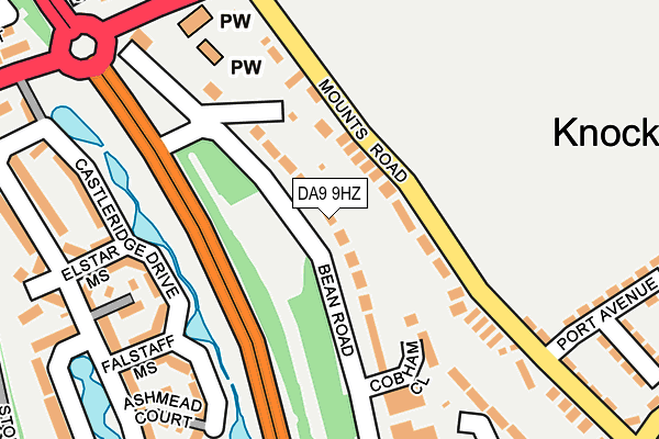 DA9 9HZ map - OS OpenMap – Local (Ordnance Survey)
