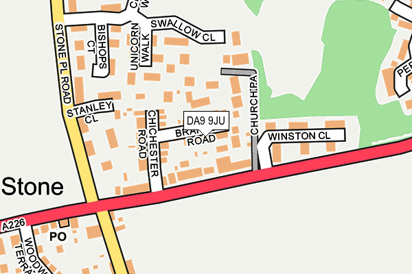 DA9 9JU map - OS OpenMap – Local (Ordnance Survey)