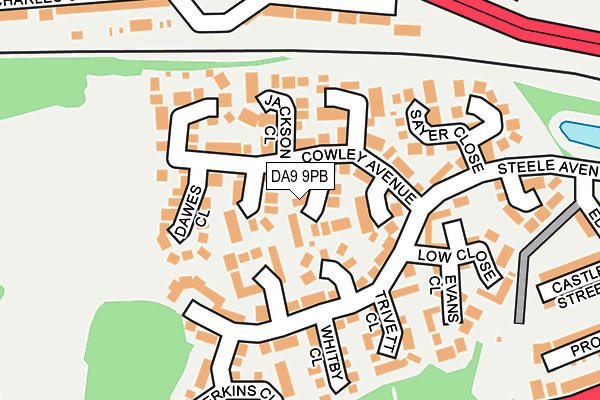 DA9 9PB map - OS OpenMap – Local (Ordnance Survey)