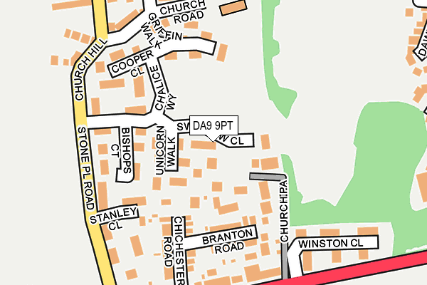 DA9 9PT map - OS OpenMap – Local (Ordnance Survey)