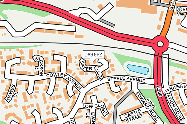 DA9 9PZ map - OS OpenMap – Local (Ordnance Survey)