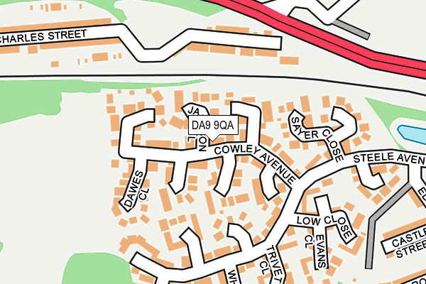 DA9 9QA map - OS OpenMap – Local (Ordnance Survey)
