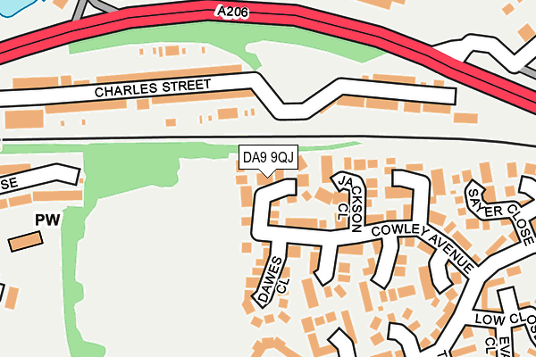 DA9 9QJ map - OS OpenMap – Local (Ordnance Survey)
