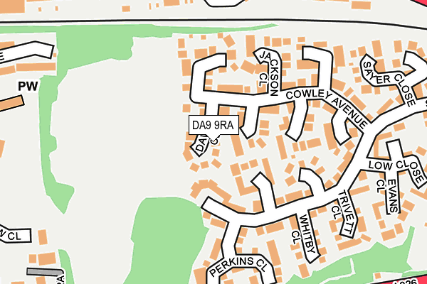 DA9 9RA map - OS OpenMap – Local (Ordnance Survey)