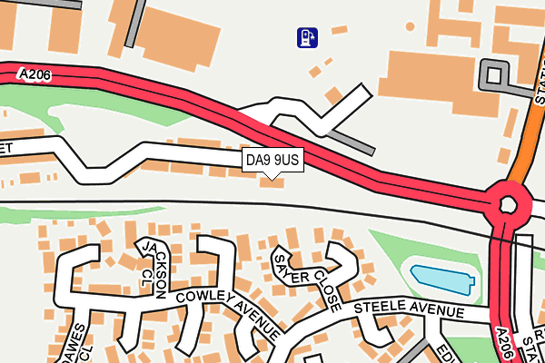 DA9 9US map - OS OpenMap – Local (Ordnance Survey)