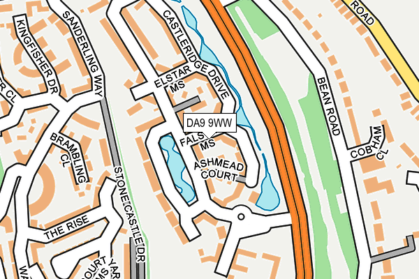 DA9 9WW map - OS OpenMap – Local (Ordnance Survey)