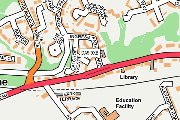 DA9 9XB map - OS OpenMap – Local (Ordnance Survey)