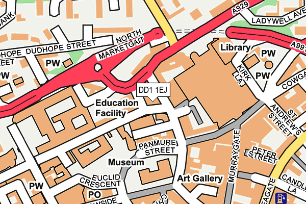 DD1 1EJ map - OS OpenMap – Local (Ordnance Survey)