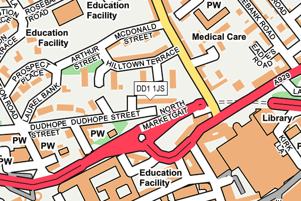 DD1 1JS map - OS OpenMap – Local (Ordnance Survey)