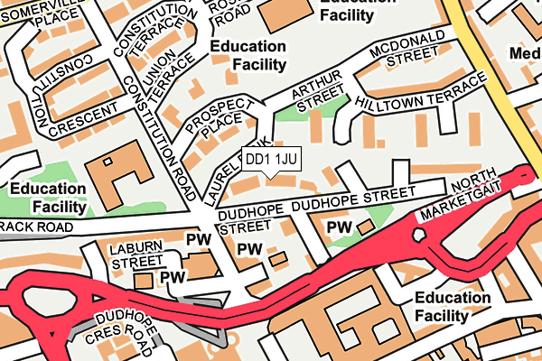 DD1 1JU map - OS OpenMap – Local (Ordnance Survey)