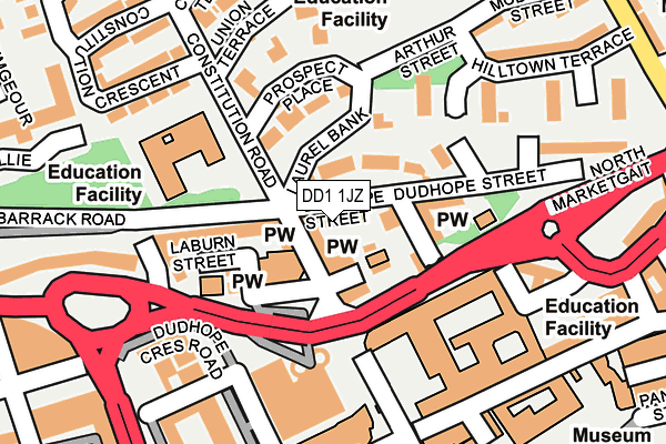 DD1 1JZ map - OS OpenMap – Local (Ordnance Survey)