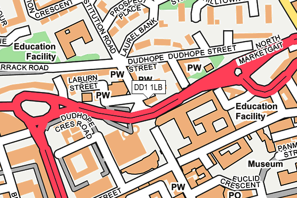 DD1 1LB map - OS OpenMap – Local (Ordnance Survey)