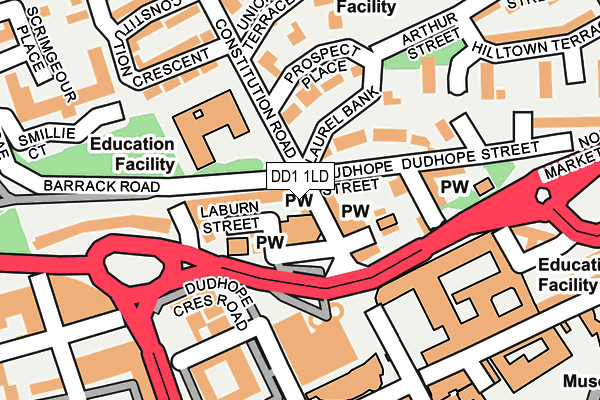 DD1 1LD map - OS OpenMap – Local (Ordnance Survey)