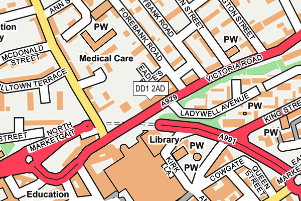 DD1 2AD map - OS OpenMap – Local (Ordnance Survey)