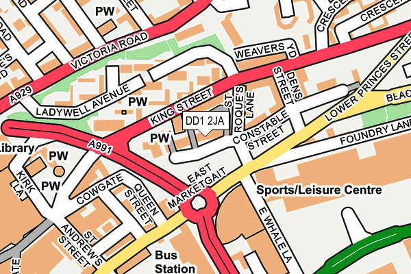 DD1 2JA map - OS OpenMap – Local (Ordnance Survey)