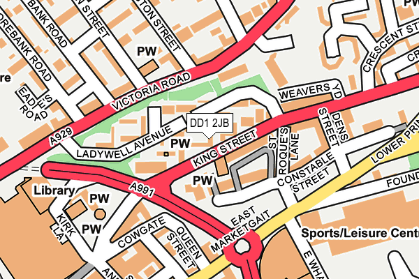 DD1 2JB map - OS OpenMap – Local (Ordnance Survey)