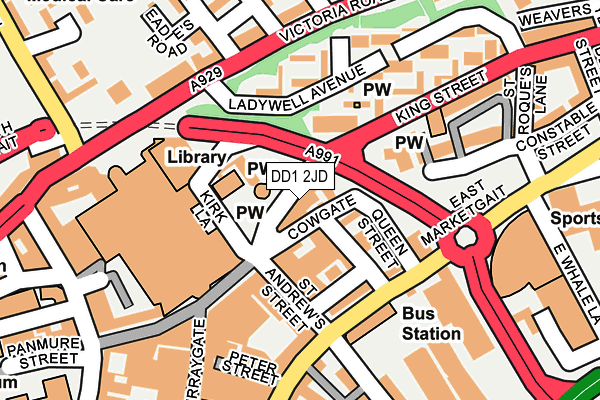 DD1 2JD map - OS OpenMap – Local (Ordnance Survey)