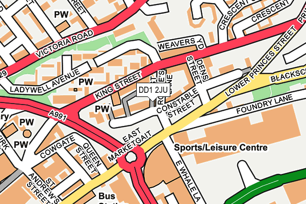 DD1 2JU map - OS OpenMap – Local (Ordnance Survey)