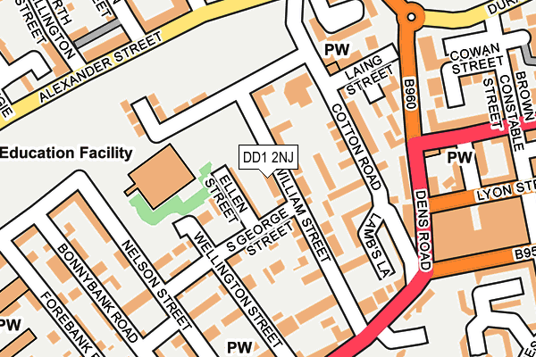 DD1 2NJ map - OS OpenMap – Local (Ordnance Survey)