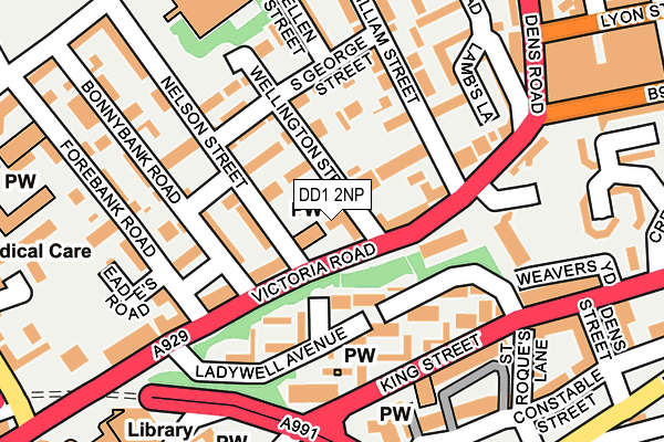 DD1 2NP map - OS OpenMap – Local (Ordnance Survey)