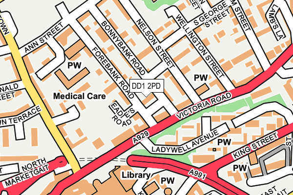 DD1 2PD map - OS OpenMap – Local (Ordnance Survey)