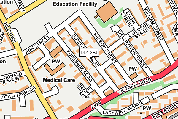 DD1 2PJ map - OS OpenMap – Local (Ordnance Survey)