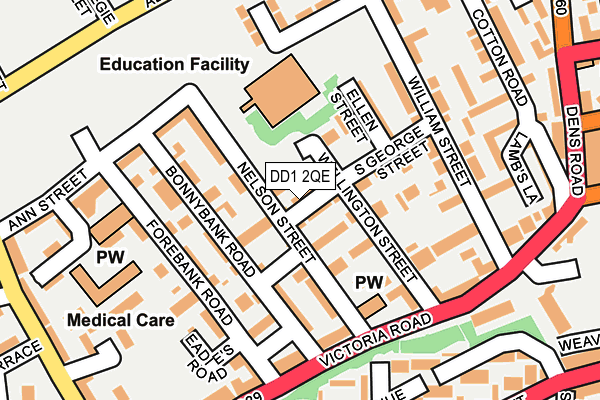 DD1 2QE map - OS OpenMap – Local (Ordnance Survey)