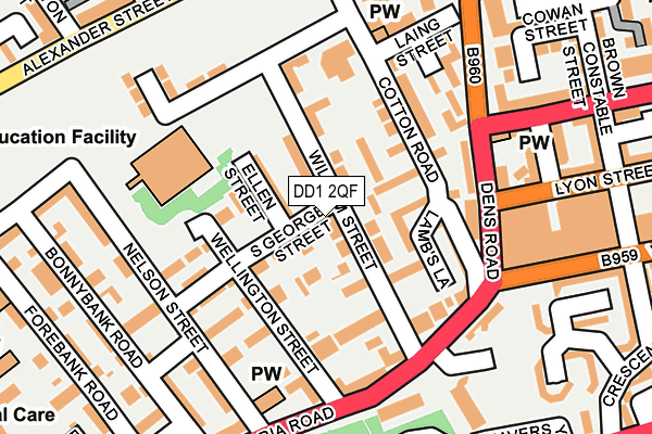 DD1 2QF map - OS OpenMap – Local (Ordnance Survey)