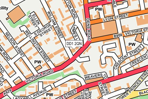 DD1 2QN map - OS OpenMap – Local (Ordnance Survey)