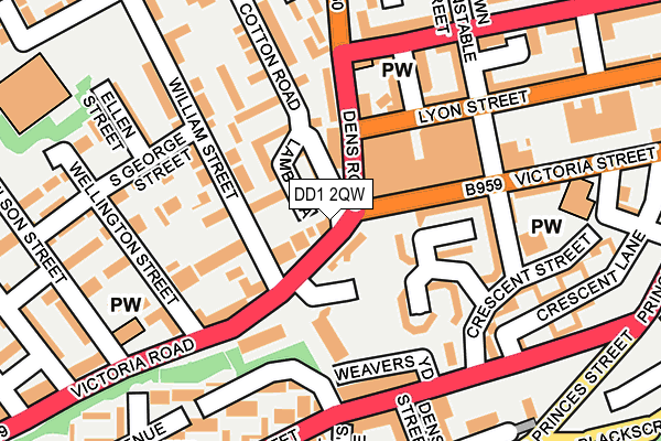 DD1 2QW map - OS OpenMap – Local (Ordnance Survey)