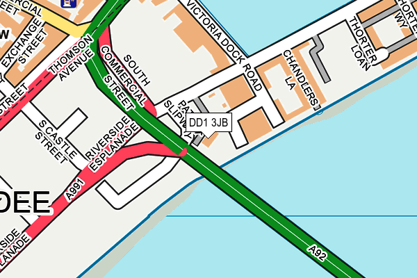 DD1 3JB map - OS OpenMap – Local (Ordnance Survey)