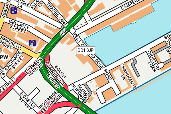 DD1 3JP map - OS OpenMap – Local (Ordnance Survey)