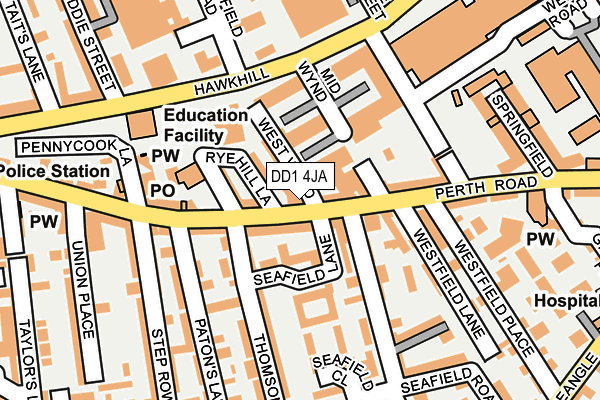 DD1 4JA map - OS OpenMap – Local (Ordnance Survey)