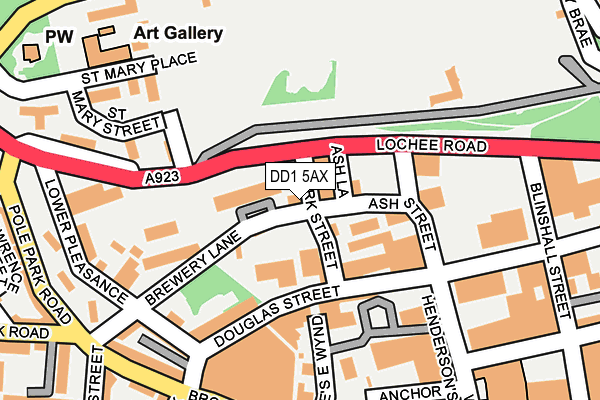 DD1 5AX map - OS OpenMap – Local (Ordnance Survey)