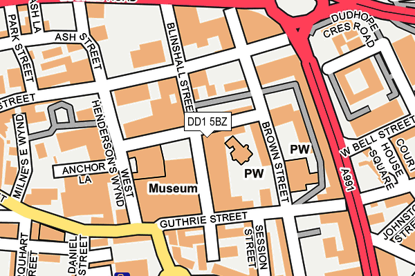 DD1 5BZ map - OS OpenMap – Local (Ordnance Survey)