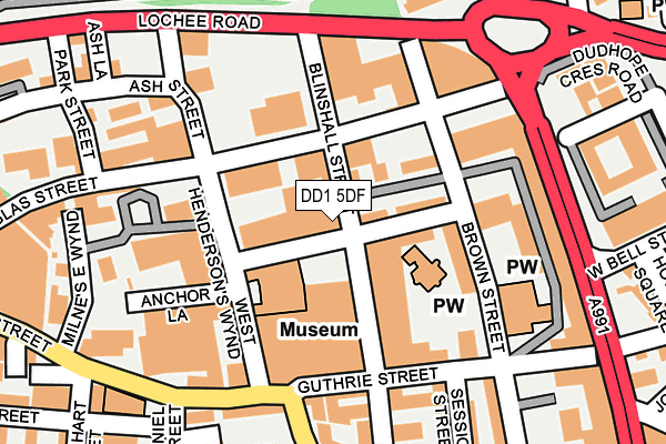 DD1 5DF map - OS OpenMap – Local (Ordnance Survey)