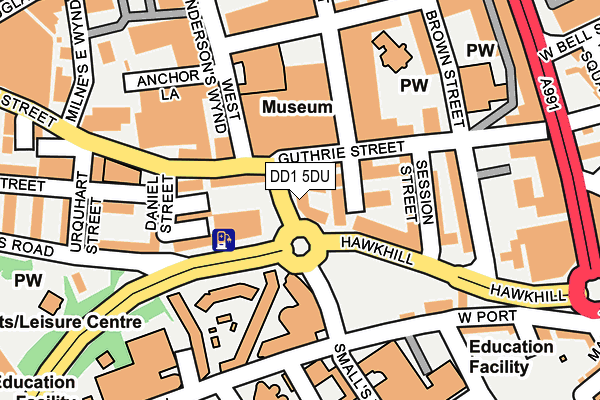 DD1 5DU map - OS OpenMap – Local (Ordnance Survey)