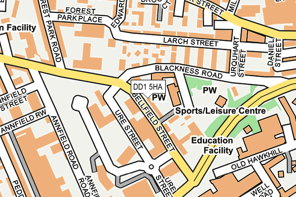 DD1 5HA map - OS OpenMap – Local (Ordnance Survey)