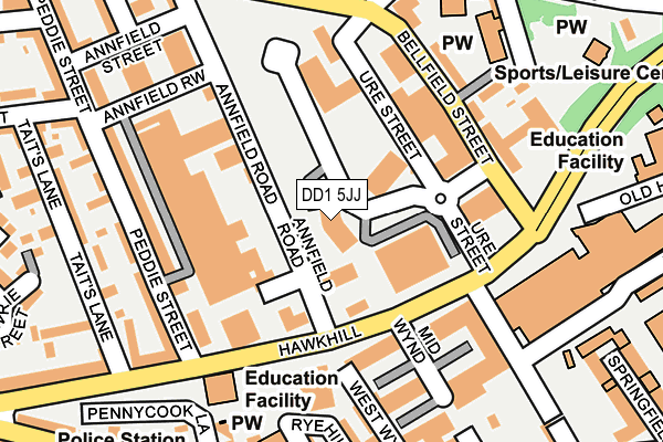 DD1 5JJ map - OS OpenMap – Local (Ordnance Survey)