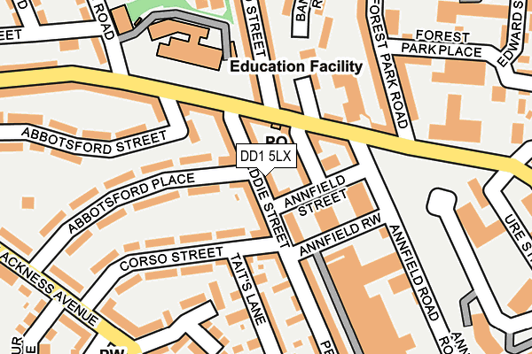 DD1 5LX map - OS OpenMap – Local (Ordnance Survey)