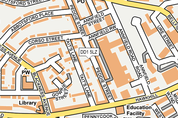 DD1 5LZ map - OS OpenMap – Local (Ordnance Survey)