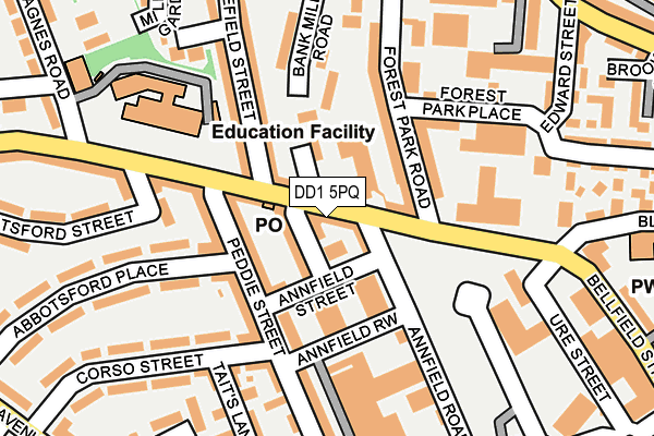 DD1 5PQ map - OS OpenMap – Local (Ordnance Survey)