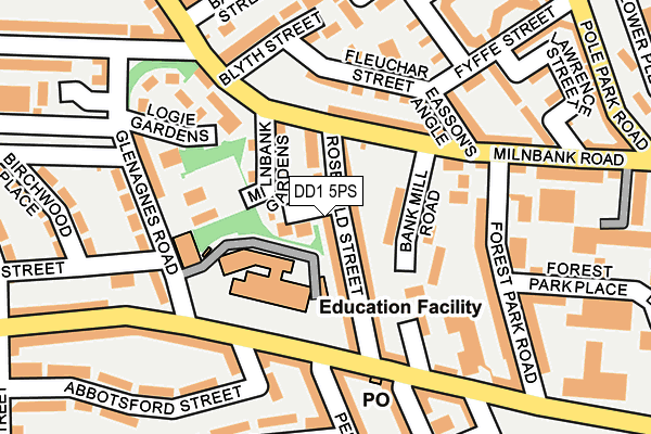 DD1 5PS map - OS OpenMap – Local (Ordnance Survey)