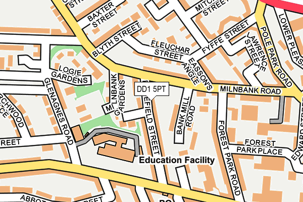 DD1 5PT map - OS OpenMap – Local (Ordnance Survey)